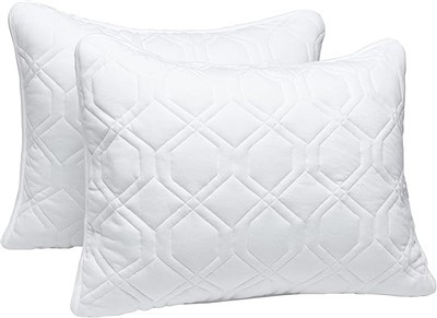 Sett tal-Pillow Sham tal-Quilt Taħlita tal-Qoton Jersey (Standard, Abjad)